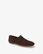 Brown Structured Suede Loafers