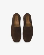 Brown Structured Suede Loafersc